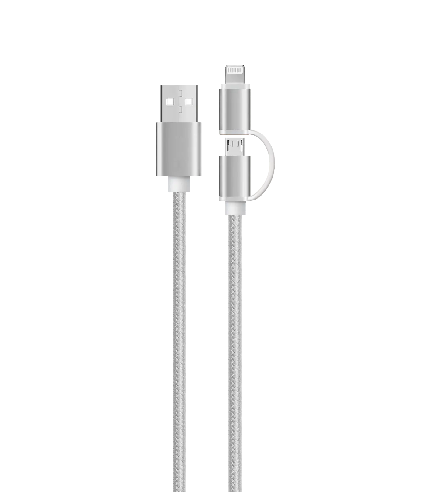 2 in 1 USB cable silver