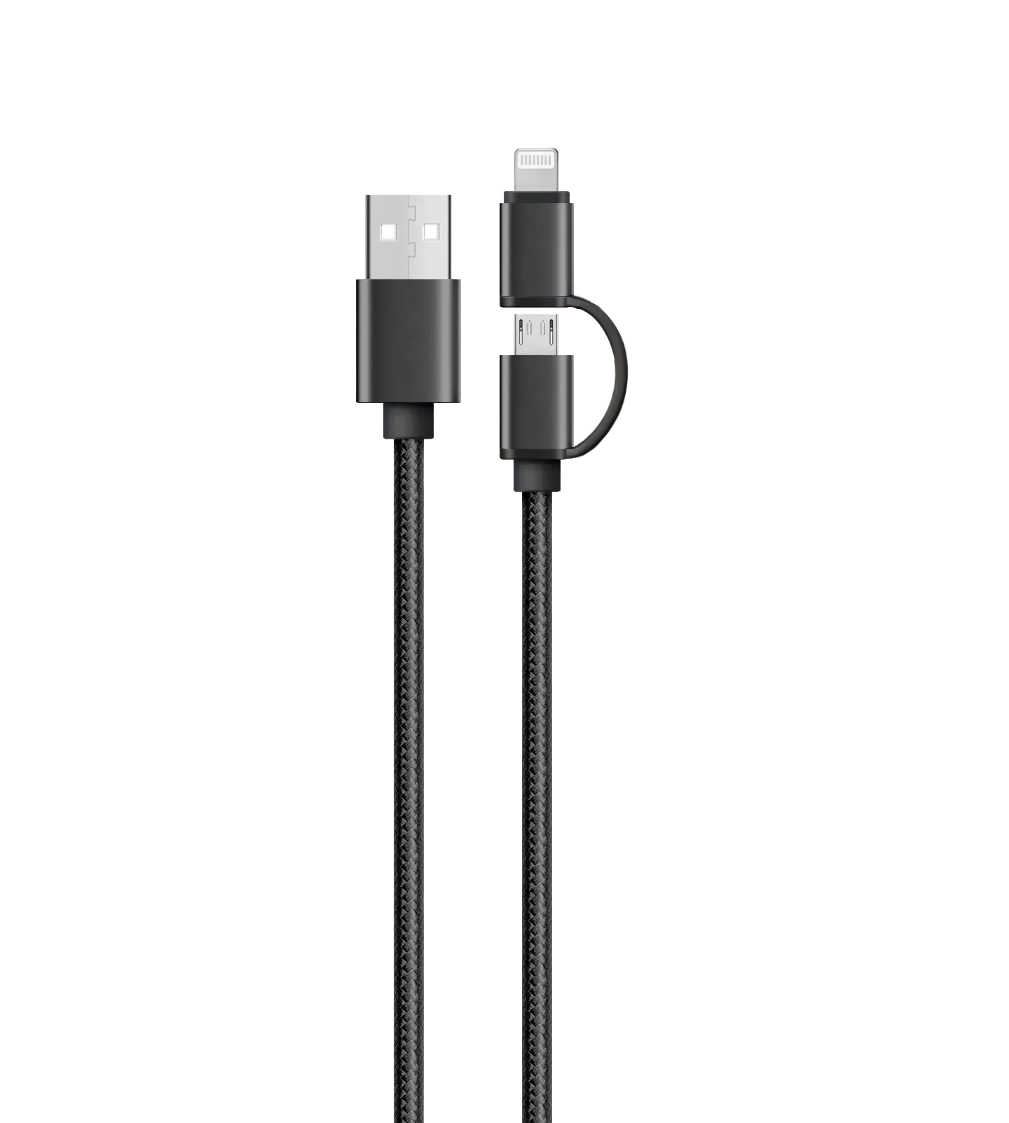 2 in 1 USB cable Black